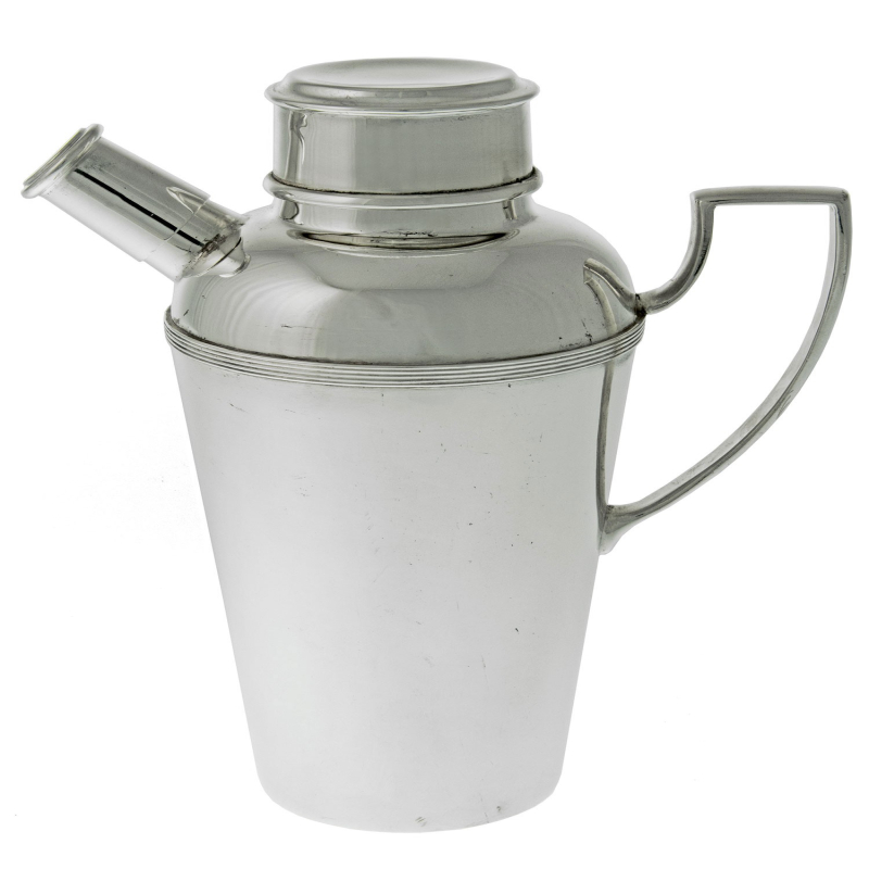 Plain Silver Plate Cocktail Shaker with Handle