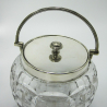Antique James Dixon & Son Silver and Cut Glass Barrel or Ice Pail