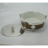 Silver Plate and Oak Swing Handle Butter or Preserve Dish