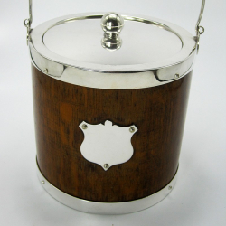 Plain Daniel & Arter Oak and Silver Plate Cylindrical Barrel