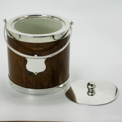 Plain Daniel & Arter Oak and Silver Plate Cylindrical Barrel