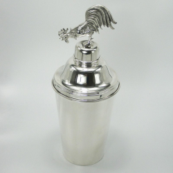 Large Vintage Silver Plated James Dixon & Son Cockerel Motif Cocktail Shaker