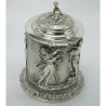 Victorian Silver Plated Box Depicting Courting Couples and Musicians