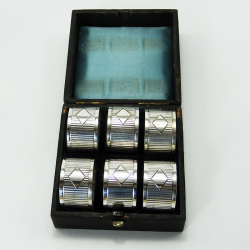 Boxed Set of Six Victorian Silver Plated Napkin Rings (c.1895)