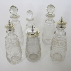 Victorian Novelty Silver Plated Six Bottle Cruet Set in an Egyptian Style