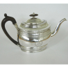 Elegant Georgian Silver Teapot with Wooded Scroll Handle