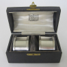 Pair of Boxed D Shaped Silver Napkin Rings (1927)