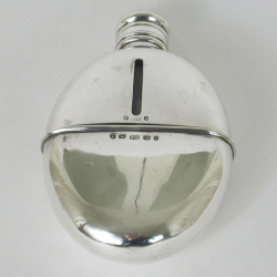 Victorian Silver Hip Flask in an Oval Form (1875)