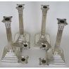 Set of Four Matched Victorian Silver Corinthian Column Style Candle Sticks