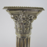 Set of Four Matched Victorian Silver Corinthian Column Style Candle Sticks