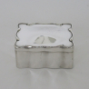 Silver Jewellery or Trinket Box Gilt Inside with Original Pink Velvet Lining