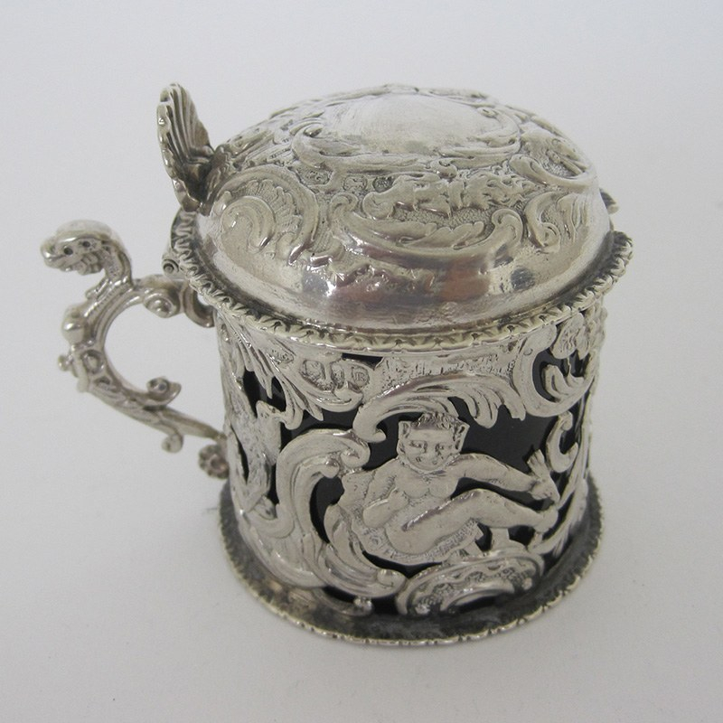 Pretty William Comyns Victorian Silver Mustard Pot (1892)