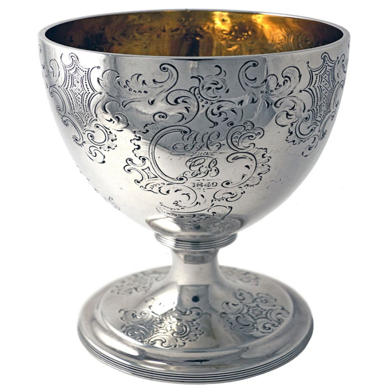 Antique George III Gilt Lined Silver Goblet