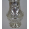 Victorian Silver Baluster Shaped Sugar Caster with Fluted and Scroll Embossed Body