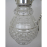 Late Victorian Cut Glass and Silver Plate Baluster Form Claret Jug