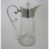 Victorian Silver Plated Claret Jug with Unusual Detachable Scroll Handle