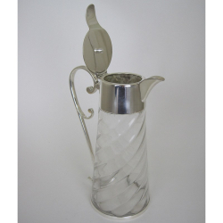 Plain Late Victorian Silver Plated Claret Jug with Unusual Detachable Scroll Handle