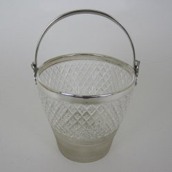 Late Victorian Cut Glass and Silver Plate Ice Pail