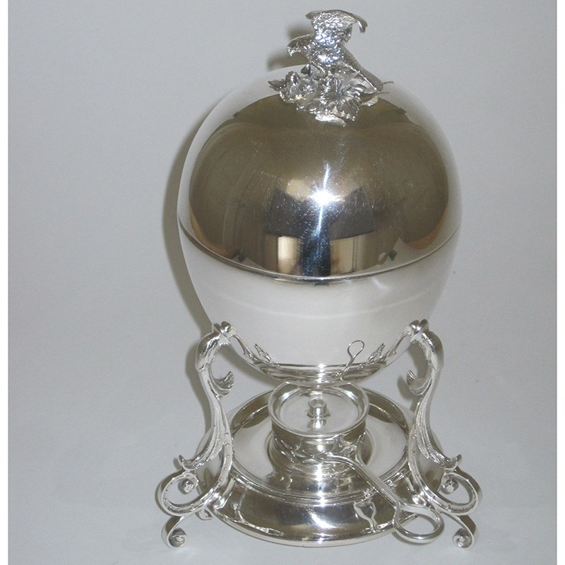 Amusing Late Victorian Silver Plated Egg Coddler with Plain Body