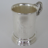 Victorian Cast Silver Plated Childs Mug with Engraved Empty Floral Cartouche