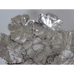 Large Victorian Silver Plated Fruit Bowl with Vine Leaf Sides
