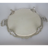 Continental Edwardian China and Silver Plated Round Tray