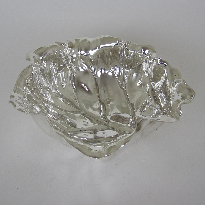 Edwardian Silver Plated Bowl in the Form of a Cabbage Leaf (c.1900)