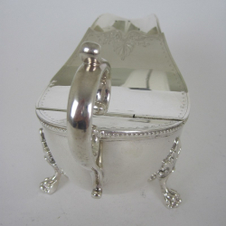 Victorian Unusual Silver Plated Lidded Sauce Boat