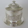 Victorian Silver Plated Biscuit or Trinket Box with Grape and Vine Decoration