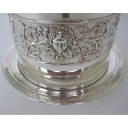 Victorian Silver Plated Circular Biscuit or Trinket Box with Grape and Vine Decoration