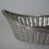 Decorative Silver Plated Bread or Fruit Basket with Weaved Body