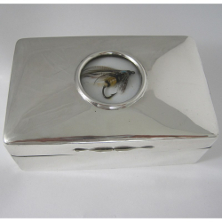 Edwardian Chester Silver Box with Fly Fishing Cartouche (1910)