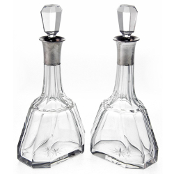 Pair of Cut Glass Silver...
