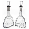 Pair of Cut Glass Silver Neck Liqueur Decanters