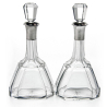 Pair of Cut Glass Silver Neck Liqueur Decanters