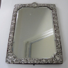Large Decorative Late Victorian Silver Dressing Table Mirror