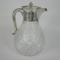 Late Victorian John Grinsell & Son Silver Mounted Claret Jug