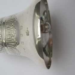 Late Victorian Silver Table Bell with Cast Winged Cherub Handle