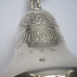 Late Victorian Silver Table Bell with Cast Winged Cherub Handle