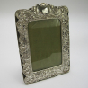 Floral Mounted Edwardian Chester Silver Art Nouveau Style Photo Frame