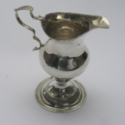 George III Silver Cream Jug in an Inverted Pear Shape