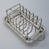 Victorian Silver Plated Toast Rack in a Rectangular Tray Shape Form