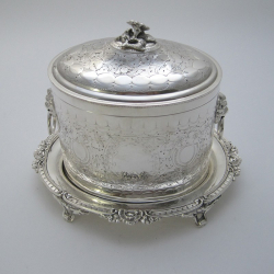Superb Quality Victorian Silver Plated Biscuit or Trinket Box (c.1890)
