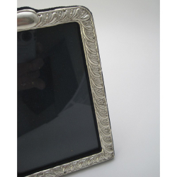 Attractive Edwardian Silver Photo Frame with Blue Velvet Back