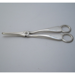 Pair of Good Quality Victorian Silver Grape Shears (1894)