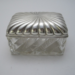 French Silver Topped Jewellery or Trinket Box (c.1900)