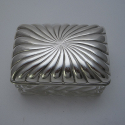 French Silver Topped Jewellery or Trinket Box