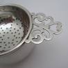 Silver Circular Tea Strainer with Matching Hallmarked Plain Bowl