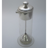 Unusual James Dixon & Son Glass and Silver Plate Cocktail Shaker