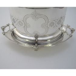 Elegant Victorian Silver Plated Oval Biscuit or Trinket Box